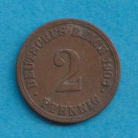 Kaiserreich 2 Pfennig 1906 A