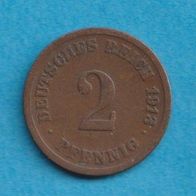 Kaiserreich 2 Pfennig 1913 F