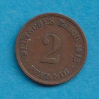 Kaiserreich 2 Pfennig 1913 D