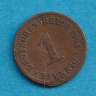 Kaiserreich 1 Pfennig 1904 F lesen