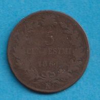Italien 5 Centesimi 1861 N