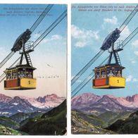 Bleichert Leipzig, Kohlerer Seilbahn Bozen, zwei historische Ansichtskarten. (T139b)