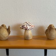 BOLTZE home Dekoration: 2 Spatzen + 1 Pilz NEU !