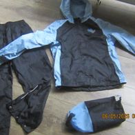 Regenbekleidung hellblau-dunkelblau Mädchen 128 mit Tragebeutel