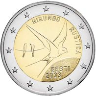 2 Euro Estland Münze Rauchschwalbe 2023 BU