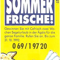 Telefonkarte S 54 von 1992 , Cefrisch , leer