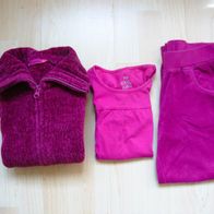 3 Teile Mädchen Bekleidungspaket Strickjacke Langarmshirt Nikki Hose pink 128 134
