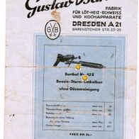 Gustav Barthel, Fabrik für Löt-, Heiz- und Kochapparate, Dresden Prospekt