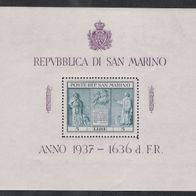 San Marino Block 1 1937 Unabhängigkeit Giosuè Carducci * *