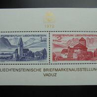 Liechtenstein Block 9 * * - 8. Liechtensteinische Ausstellung LIBA Kirche Schloß 1972