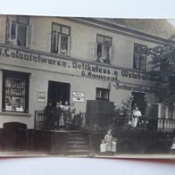 Seestadt Pillau: Colonialwaren-Geschäft G. Ramonat (Breitestr. 4), Foto-Ak um 1910