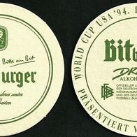ALT ! Bierdeckel Fußball "FIFA WORLD CUP USA 1994" Brauerei Bitburg Eifelkreis