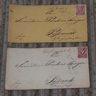2 Ganzsachen Federzugentwertung