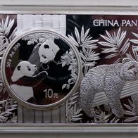 Anlagemünze 30 Gramm Silber China Panda 2023 in 3 Unzen Träger Platte