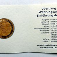 1 Box mit Zertifikat für die 200Euro Goldmünze von 2002