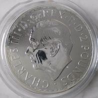 2 Pfund Great Britain Britannia 2023 1 Oz Ag999 Silber Prinz Charles GBP Mängelexempl