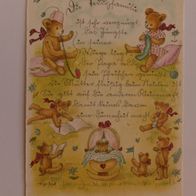 Teddys: Die Teddyfamilie, sign. Inge Schott, Künstler-Ak um 1935