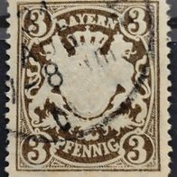 Bayern Wappen 3 Pfennig Mi.-Nr. 60 gestempelt