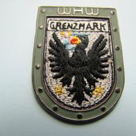 WHW Grenzmark Grenzlandwappen Metallrückseite Web Abzeichen WW 2 Badge 1936