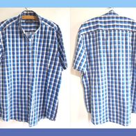 kurzärmeliges blau-kariertes Herren-Oberhemd Gr. XL 43/44 v. Angelo Litrico