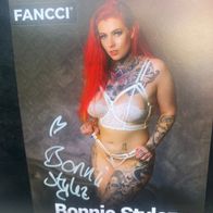 Autogrammkarte Erotik-Star Bonnie Stylez - Original - Signiert - sehr gut