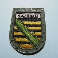 WHW Sachsen Grenzlandwappen Metallrückseite Web Abzeichen WW 2 Badge 1936