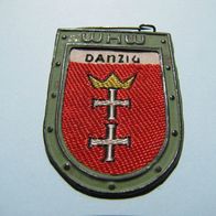 WHW Danzig 2 mm Grenzlandwappen Papierrückseite Web Abzeichen WW Badge 1936