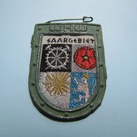 WHW Saargebiet 2 mm Grenzlandwappen Papierrückseite Web Abzeichen WW Badge 1936