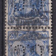 Deutsches Reich 2 x 87 II O Perfin #063388