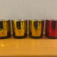 X-Mas / Weihnachten: Leonardo Folklore X-Mas - 3 x Tischlicht gold + 1 x rot
