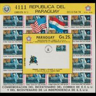 1976 Paraguay Raketenpost und Weltraumfahrt Block MiNr 279 postfrisch