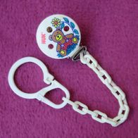 NUK Schnullerkette Teddy Nuckel Kette weiß 21 cm Saugerkettchen Schnuller Clip