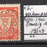 Danzig 1924 Freimarken: Staatswappen im Oval (I) MiNr. 193 x b gestempelt