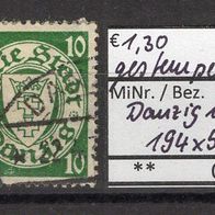 Danzig 1924 Freimarken: Staatswappen im Oval (I) MiNr. 194 x b gestempelt