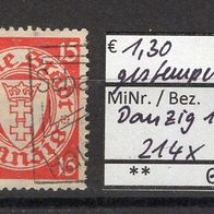 Danzig 1925 Freimarken: Staatswappen im Oval (II) MiNr. 214 X gestempelt