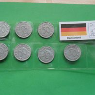 Deutschland Deutsches Reich 1939 50 Pfennig Komplett A - J