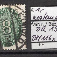 Deutsches Reich 1927 Dienstmarken: Wertziffern im Oval MiNr. 116 x a gestempelt -1