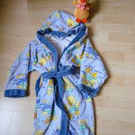 Kinder Frottee Bademantel blau Enten guter Zustand 104 116 122 + Plüschente geschenkt