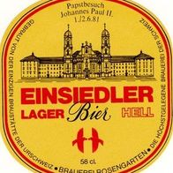 Bieretikett Sonderausgabe "Papst-Besuch 1981" Brauerei Rosengarten Einsiedeln Schweiz