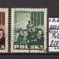 Polen 1955 13. Internationales Motorrad-Bergrennen MiNr. 928 C - 929 C gestempelt -1