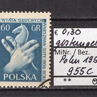 Polen 1956 1. Schach-Weltmeisterschaften für Taubstumme MiNr. 955 C gestempelt