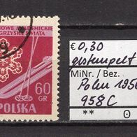 Polen 1956 11. Wintersportmeisterschaften der Studenten MiNr. 958 C gestempelt