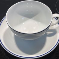 Kaffeetasse/Teetasse und Untertasse weiß-blau edel Kahla Germany rar Rarität