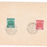 Postkarte mit Michel-Nummern 124 und 125, Historische Besonderheit