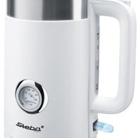 Wasserkocher Steba WK 10 BIANCO, 1,7 L, 2,2 kW - doppelwändig, drehbar, Thermometer