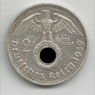 2 Reichsmark 1939 "A" Münze Deutsches Reich Silbermünze 2. Weltkrieg