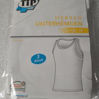 2 neue Unterhemden Herren Gr. 10 weiß Baumwolle