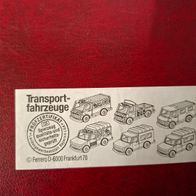 Ü - Ei Beipackzettel Transportfahrzeuge 657 263