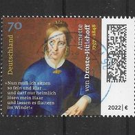 A155) BRD/ Bund 2022 A. von Droste-Hülshoff Mi. Nr. 3658 gestempelt