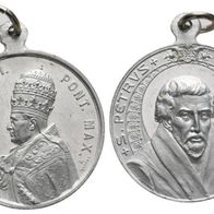 Aluminium Medaille Papst Pius XI. / Petrus Canisius, 31,8 mm